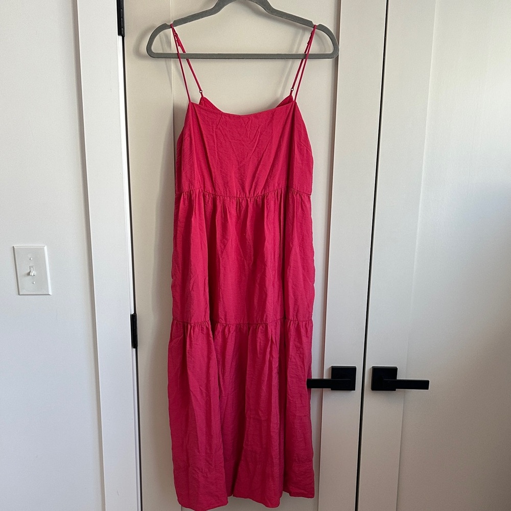 Abercrombie & Fitch Bright Pink Midi Dress